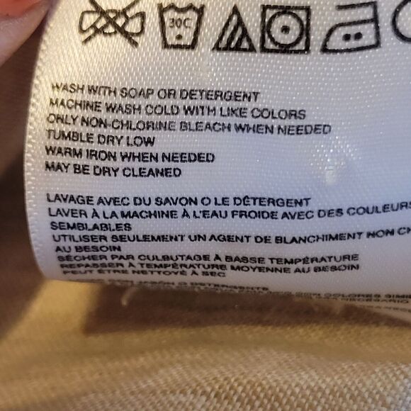 Quiksilver Shirt Mens XXL Tan Linen Tie Dye Bleached Y2K Long Sleeve Beach - Picture 13 of 13